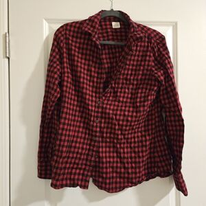 J. Crew Red and Black Plaid Men's Shirt